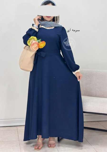 پیراهن-مزونی-سیندرلا-سرمه-ای
