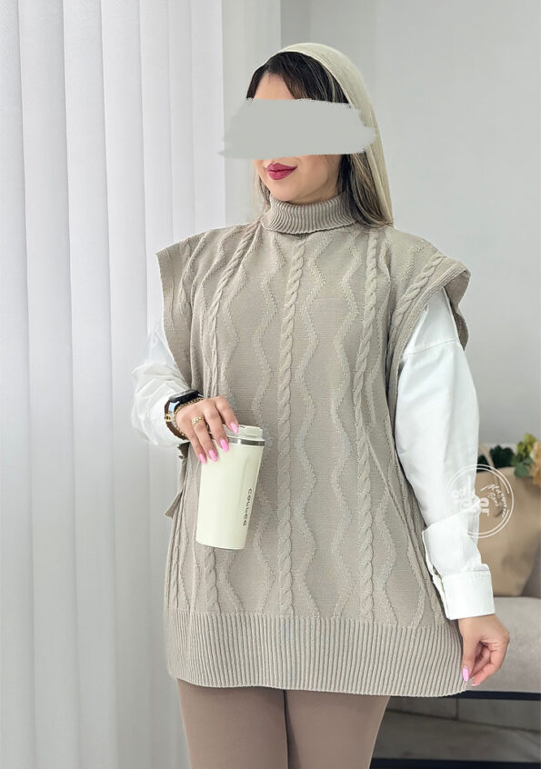 وست-بغل-باز-مینا-خاکی