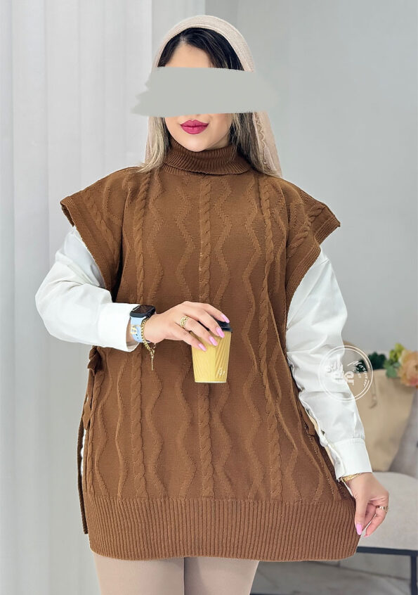 وست-بغل-باز-مینا-دارچینی