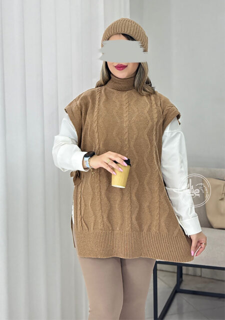 وست-بغل-باز-مینا-نسکافه-ای
