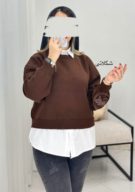 پلیور-بافت-مایا-شکلاتی