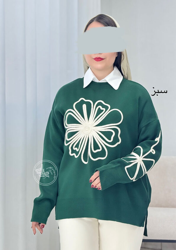 پلیور-بافت-گل-B-سبز