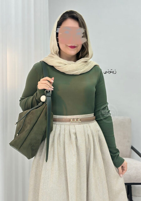بلوز-یقه-گرد-سپنتا-زیتونی