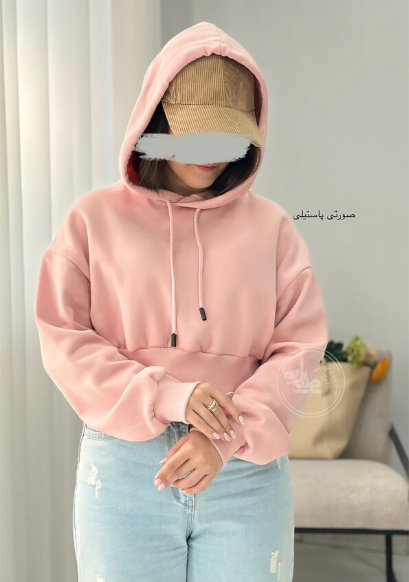 هودی-کراپ-صورتی-پاستیلی