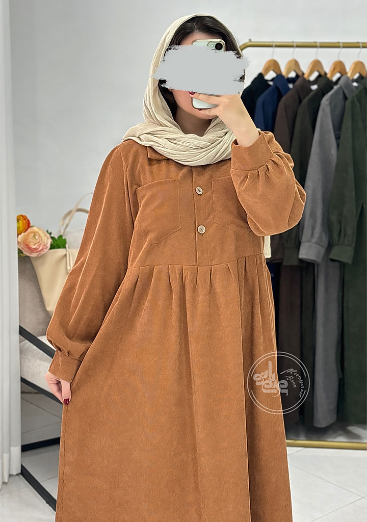 پیراهن-مانتویی-شیوا-کاراملی-1 پیراهن-مانتویی-شیوا-کاراملی-1
