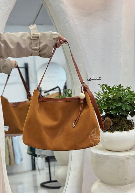 کیف-گوی-دار-عسلی