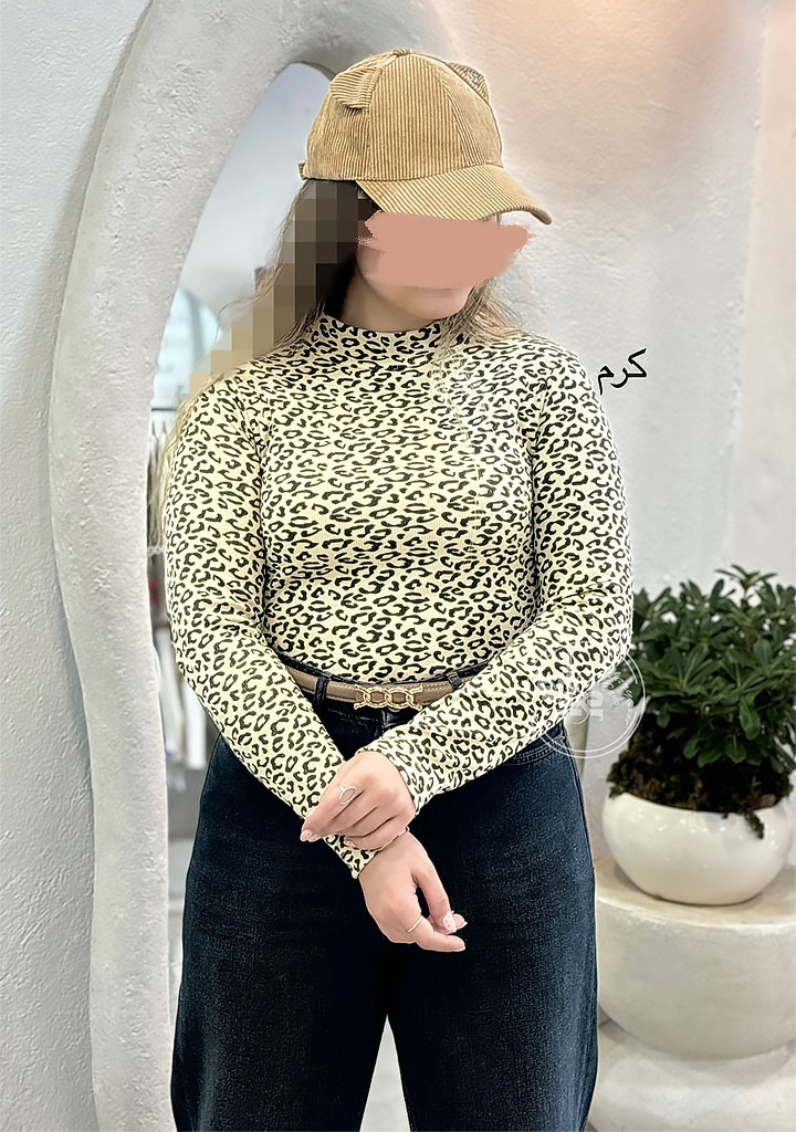 بلوز-پلنگی-کرم بلوز-پلنگی-کرم