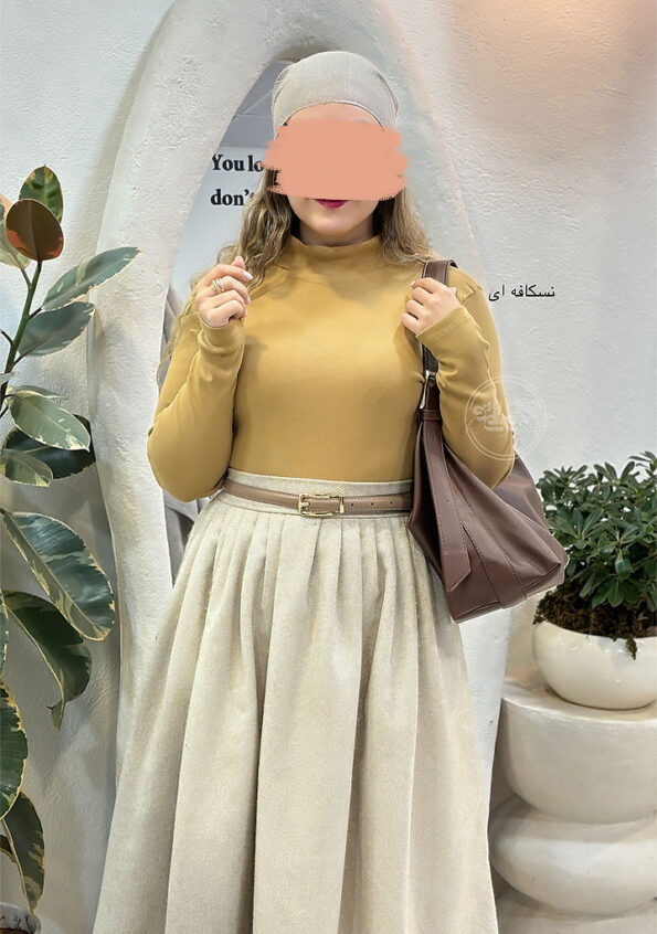 بلوز-یقه-گرد-بلکا-نسکافه-ای