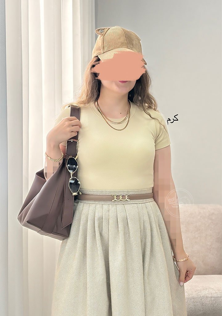 تیشرت-کراپ-آتم-کرم تیشرت-کراپ-آتم-کرم