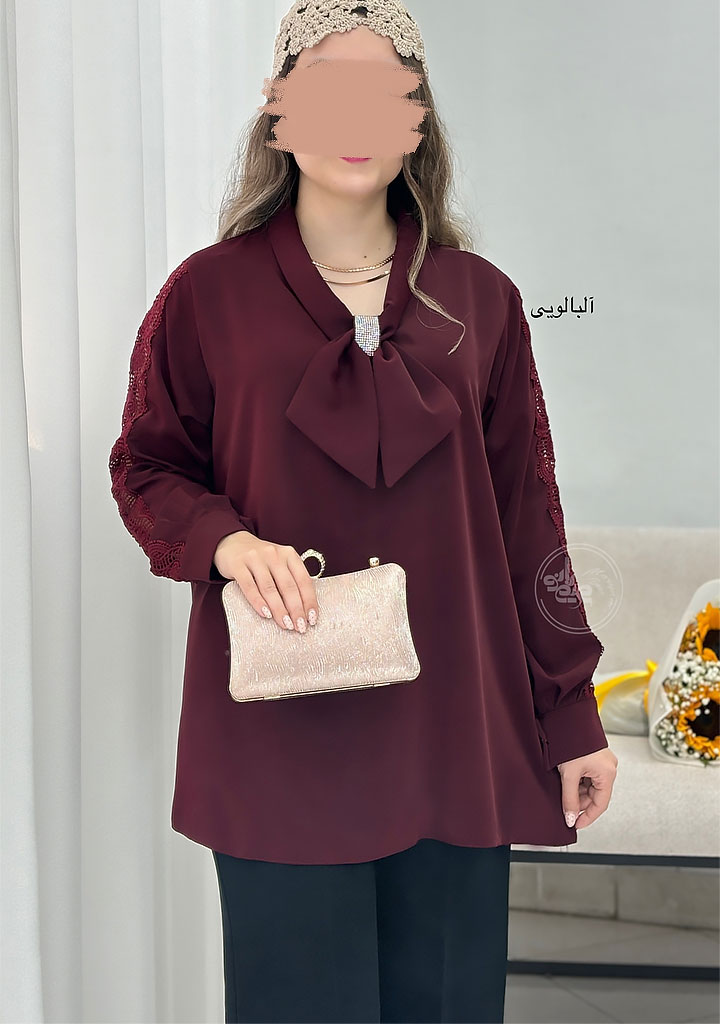 شومیز-مجلسی-نازلی-آلبالویی شومیز-مجلسی-نازلی-آلبالویی