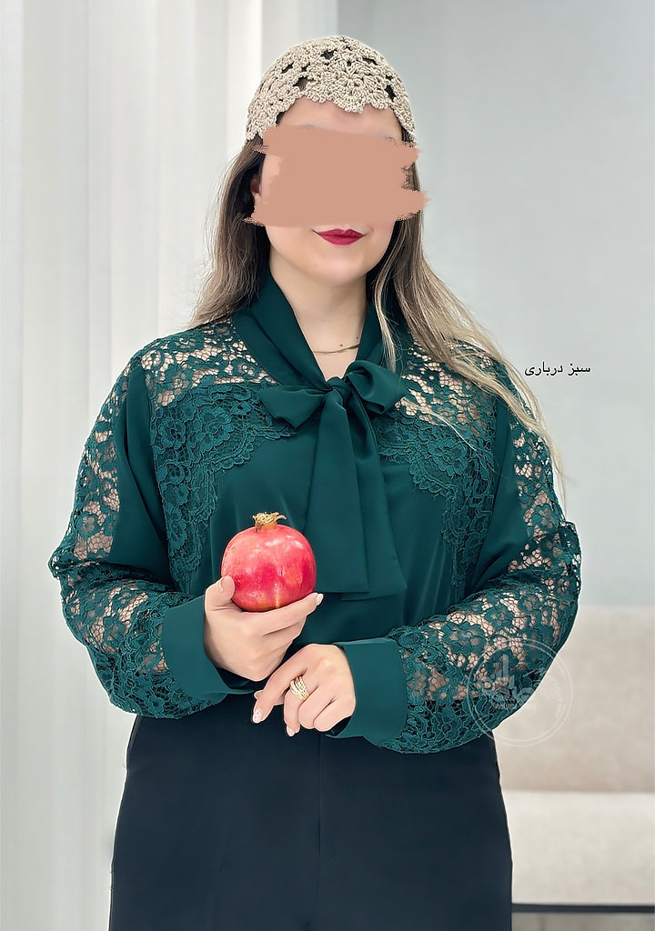 شومیز-کراواتی-یلدا-سبز-درباری-1 شومیز-کراواتی-یلدا-سبز-درباری-1