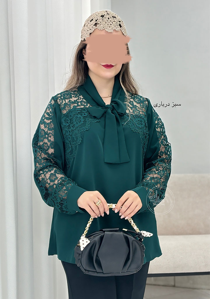 شومیز-کراواتی-یلدا-سبز-درباری شومیز-کراواتی-یلدا-سبز-درباری