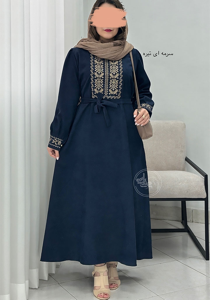 پیراهن-مانتویی-آذر-سرمه-ای-تیره پیراهن-مانتویی-آذر-سرمه-ای-تیره