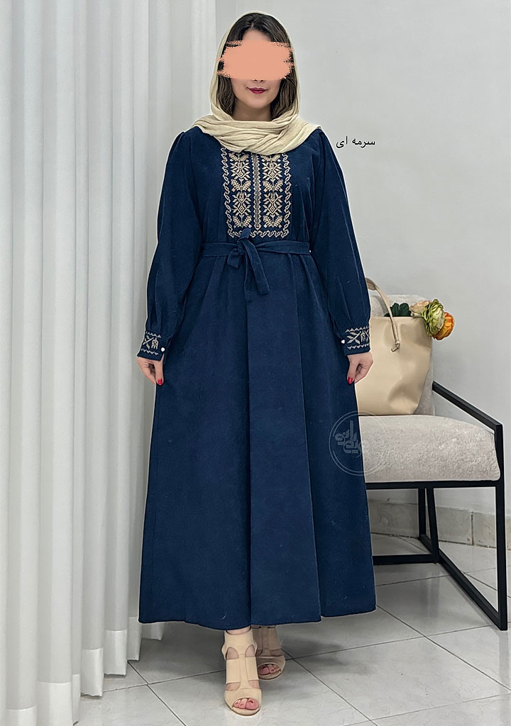 پیراهن-مانتویی-آذر-سرمه-ای پیراهن-مانتویی-آذر-سرمه-ای