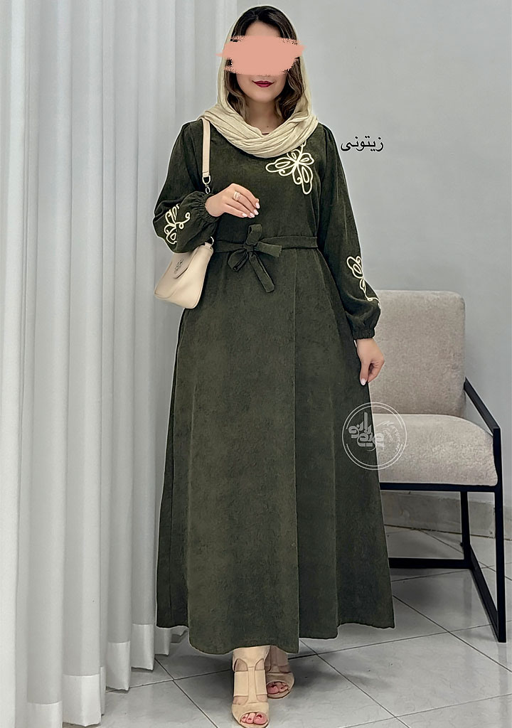 پیراهن-مانتویی-پروانه-زیتونی-جدید پیراهن-مانتویی-پروانه-زیتونی-جدید