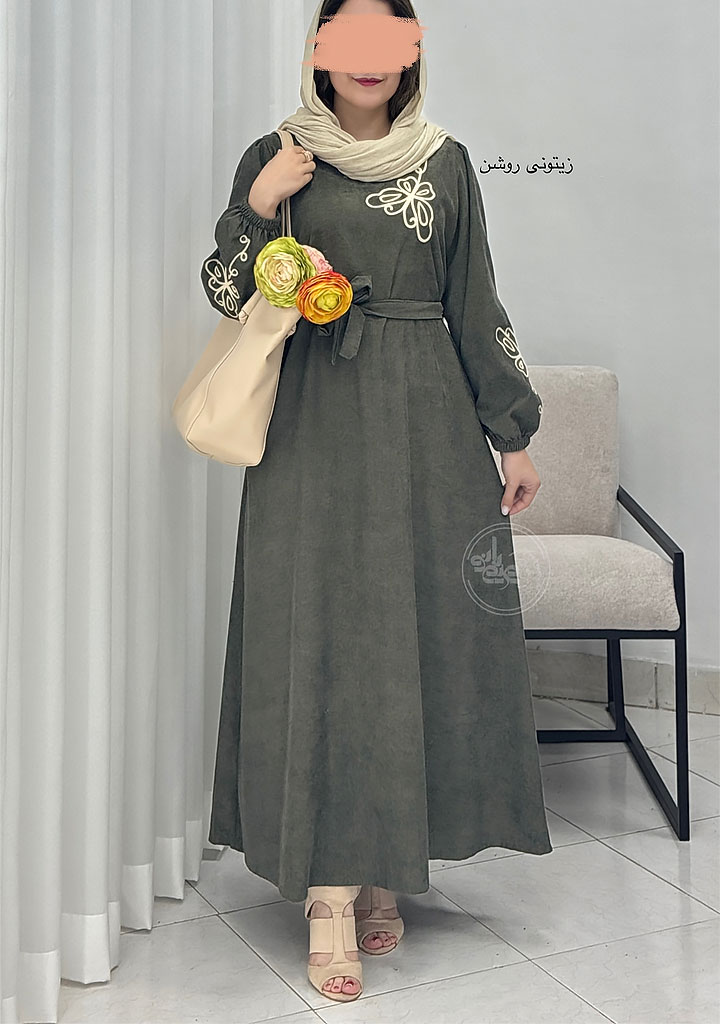پیراهن-مانتویی-پروانه-زیتونی-روشن پیراهن-مانتویی-پروانه-زیتونی-روشن