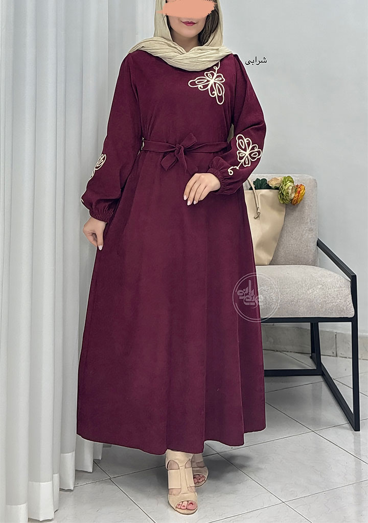 پیراهن-مانتویی-پروانه-شرابی پیراهن-مانتویی-پروانه-شرابی