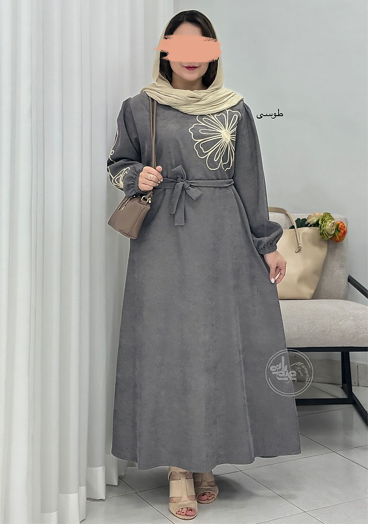 پیراهن-مانتویی-گیسو-طوسی پیراهن-مانتویی-گیسو-طوسی