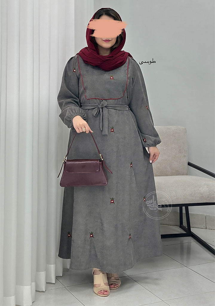 پیراهن-گلدوزی-یسنا-طوسی پیراهن-گلدوزی-یسنا-طوسی