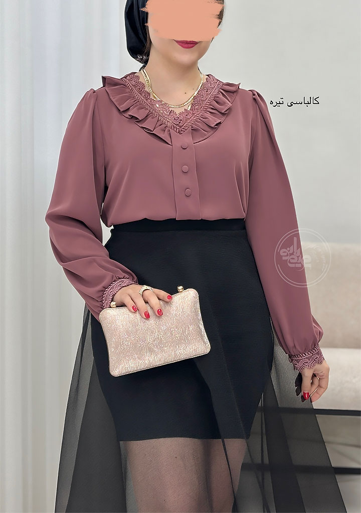 شومیز-مجلسی-دلماه-چهار-کالباسی-تیره شومیز-مجلسی-دلماه-چهار-کالباسی-تیره