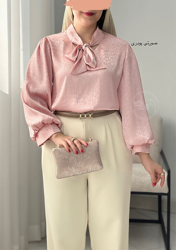 شومیز-مجلسی-سارینا-صورتی-پودری