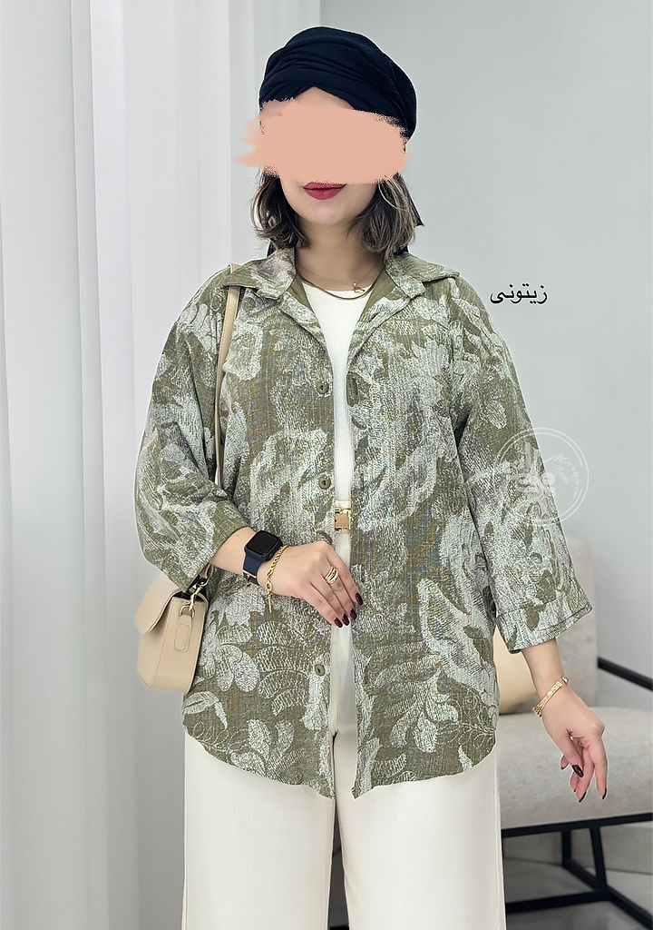 شومیز-مانتویی-ماندانا-زیتونی شومیز-مانتویی-ماندانا-زیتونی