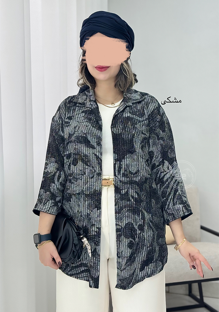 شومیز-مانتویی-ماندانا-مشکی شومیز-مانتویی-ماندانا-مشکی