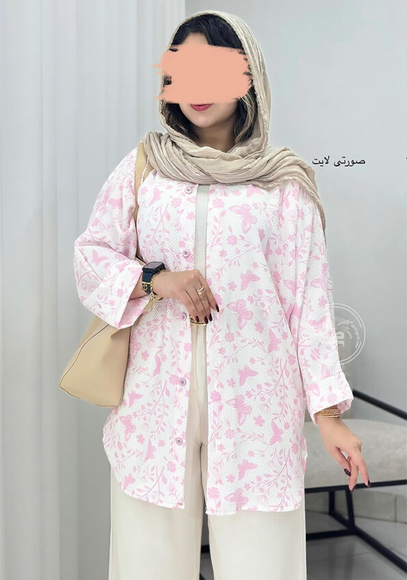 شومیز-مانتویی-پروانه-صورتی-لایت