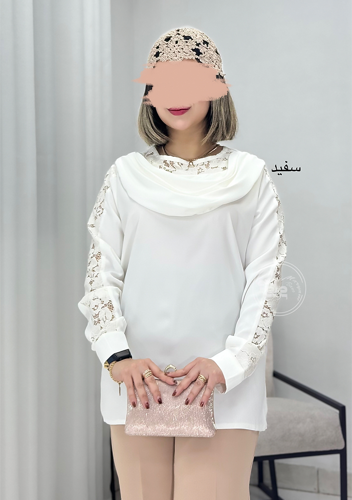 شومیز-مجلسی-بنیا-سفید شومیز-مجلسی-بنیا-سفید