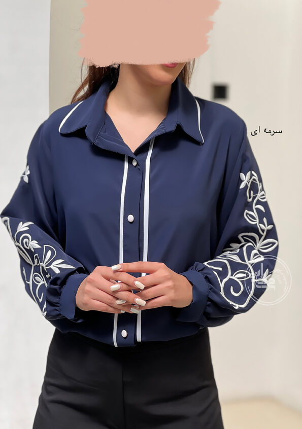 شومیز-مجلسی-پرناز-سرمه-ای