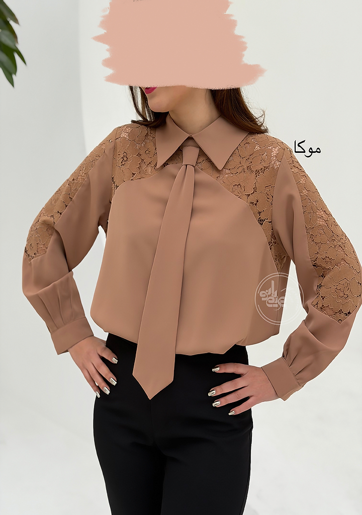 شومیز-مجلسی-کراواتی-موکا شومیز-مجلسی-کراواتی-موکا