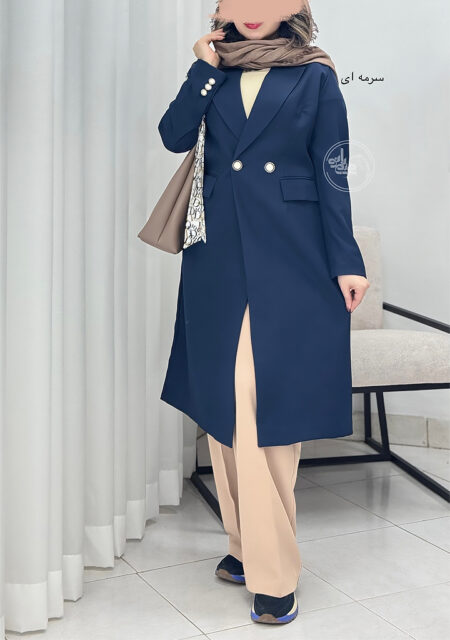 مانتو-کتی-بلند-سرمه-ای