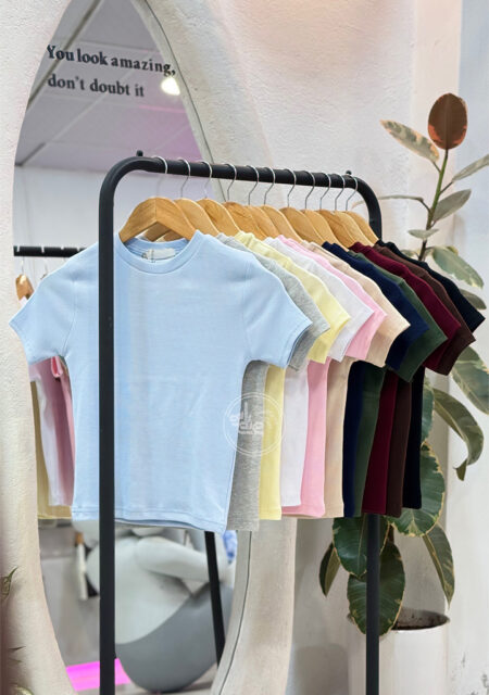 کراپ یقه گرد ساده