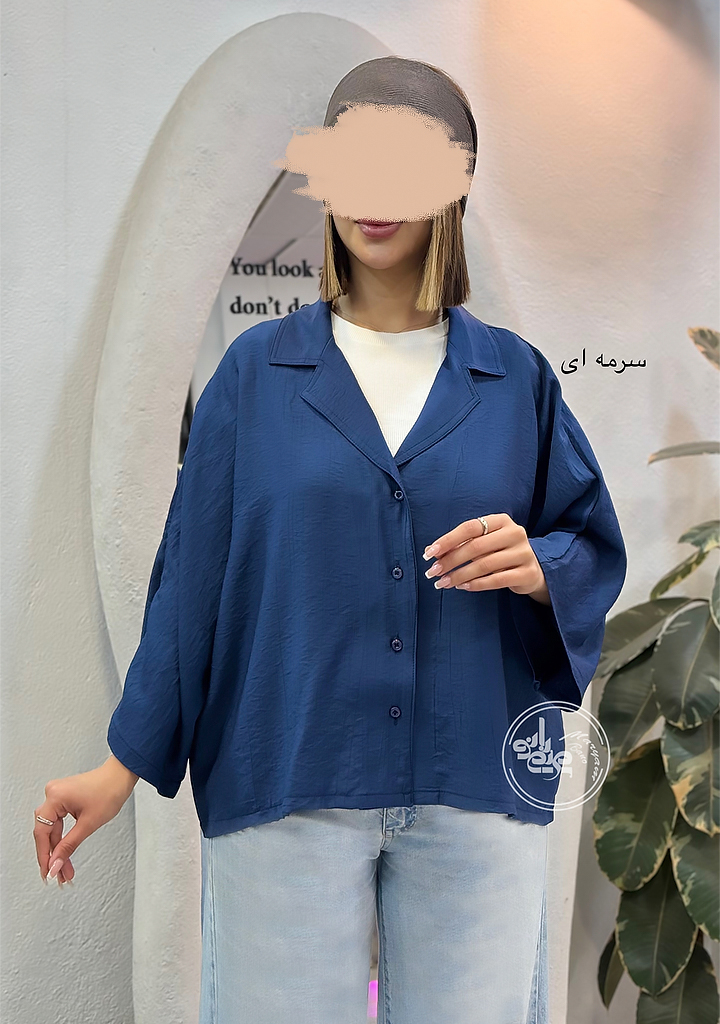 شومیز-کراپی-تبسم-سرمه-ای