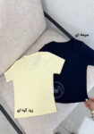 تیشرت-کراپ-یقه-خشتی-زرد-کره-ای