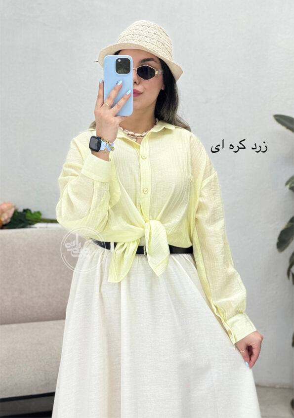 شومیز-شیشه-ای-سلدا-زرد-کره-ای