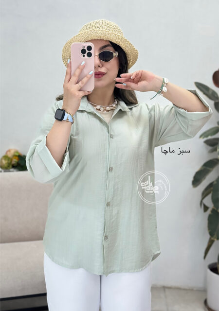 شومیز-شیشه-ای-سما-سبز-ماچا