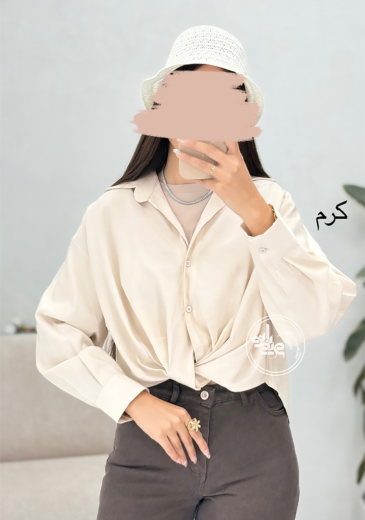 شومیز-گره-ای-تینا-کرم