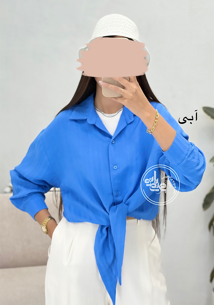 شومیز-گره-ای-شیدا-آبی-1