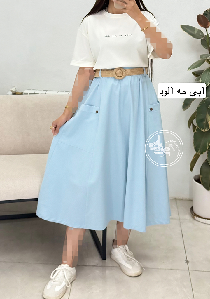دامن-لینن-یسنا-آبی-مه-آلود دامن-لینن-یسنا-آبی-مه-آلود