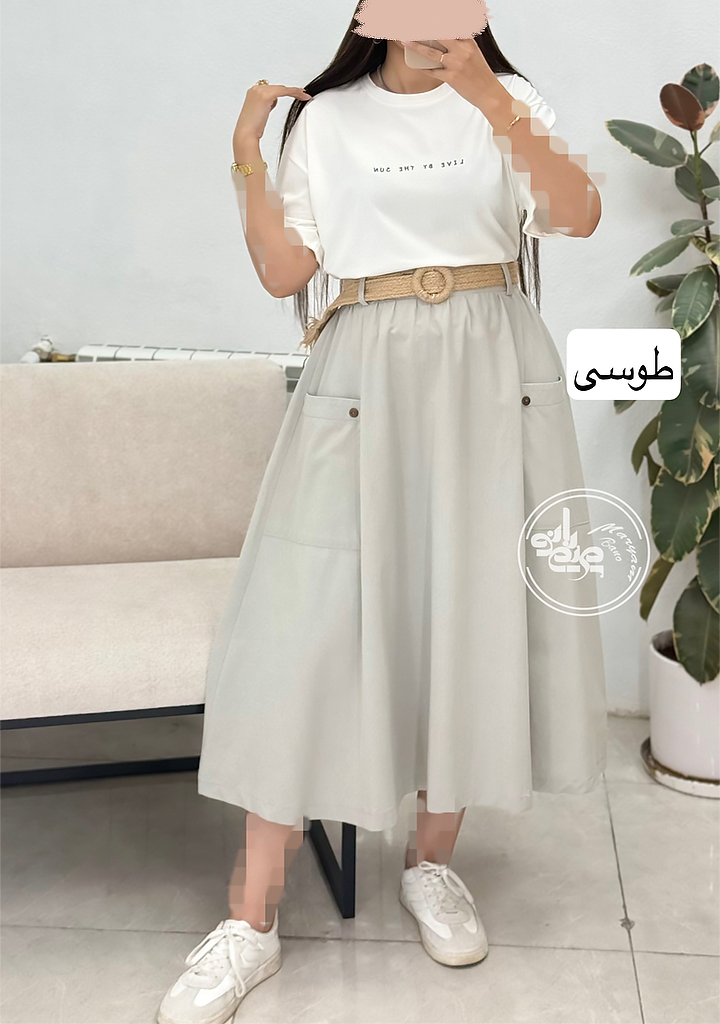 دامن-لینن-یسنا-طوسی دامن-لینن-یسنا-طوسی