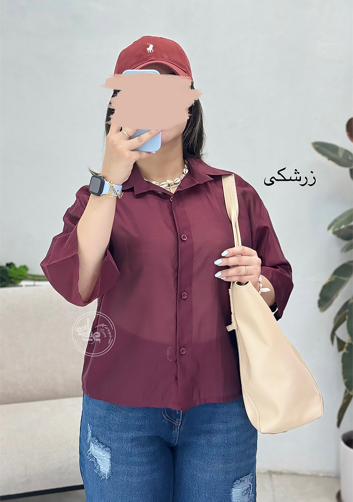 شومیز-شیشه-ای-آیرا-زرشکی شومیز-شیشه-ای-آیرا-زرشکی