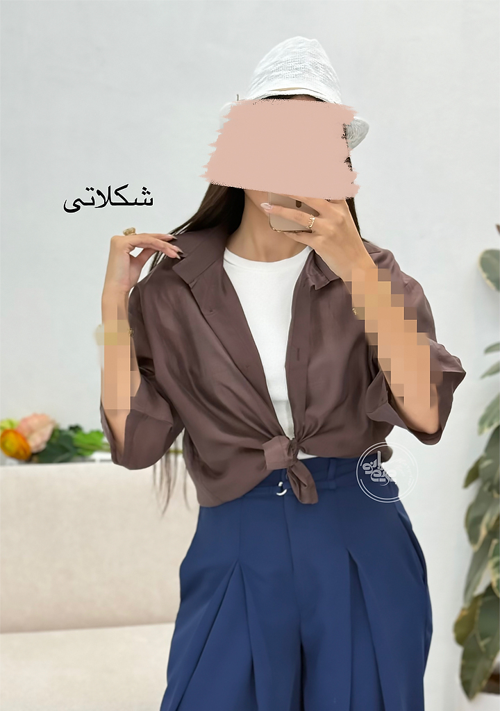 شومیز-شیشه-ای-آیرا-شکلاتی شومیز-شیشه-ای-آیرا-شکلاتی