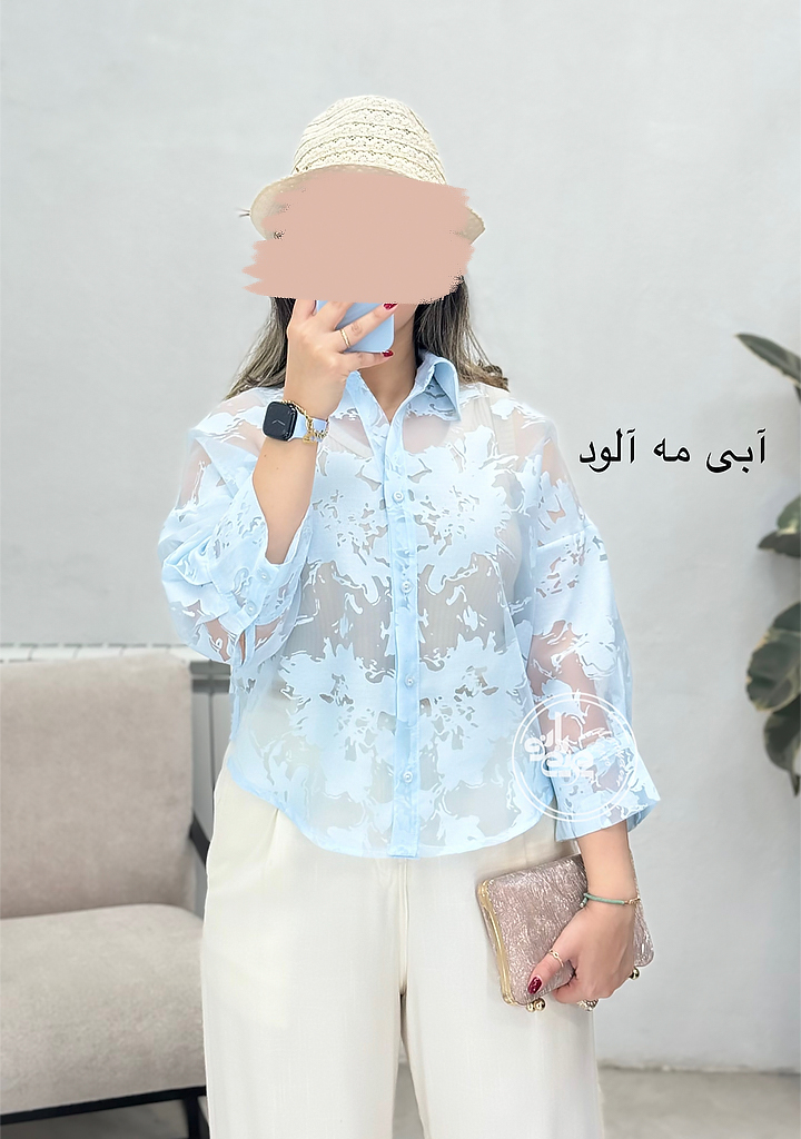 شومیز-شیشه-ای-گلدار-آبی-مه-آلود شومیز-شیشه-ای-گلدار-آبی-مه-آلود