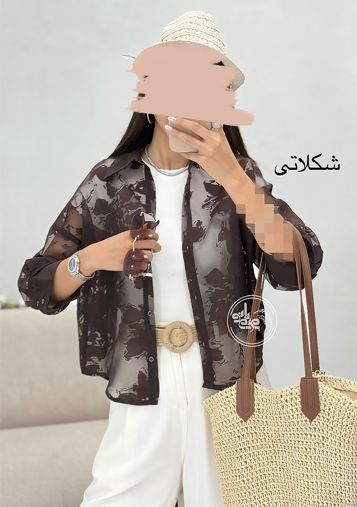 شومیز-شیشه-ای-گلدار-شکلاتی-1 شومیز-شیشه-ای-گلدار-شکلاتی-1
