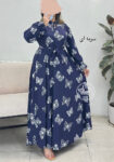 پیراهن-بلند-پروانه-طوسی