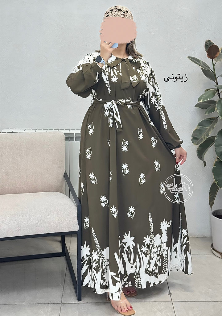 پیراهن-گندم-1-زیتونی پیراهن-گندم-1-زیتونی
