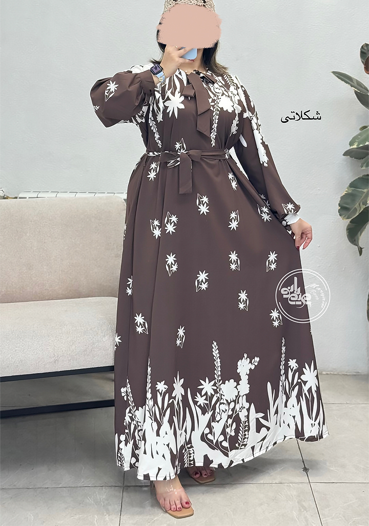 پیراهن-گندم-1-شکلاتی پیراهن-گندم-1-شکلاتی