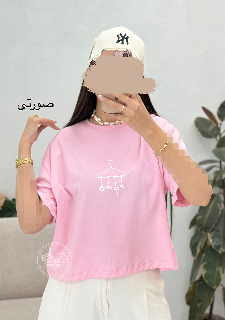 کراپ-تیشرت-باران-صورتی کراپ-تیشرت-باران-صورتی