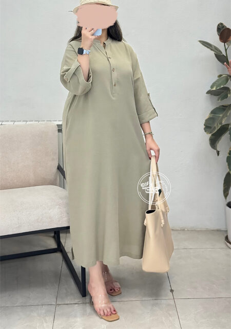 کفتان-لینن-کنفی-خاکی